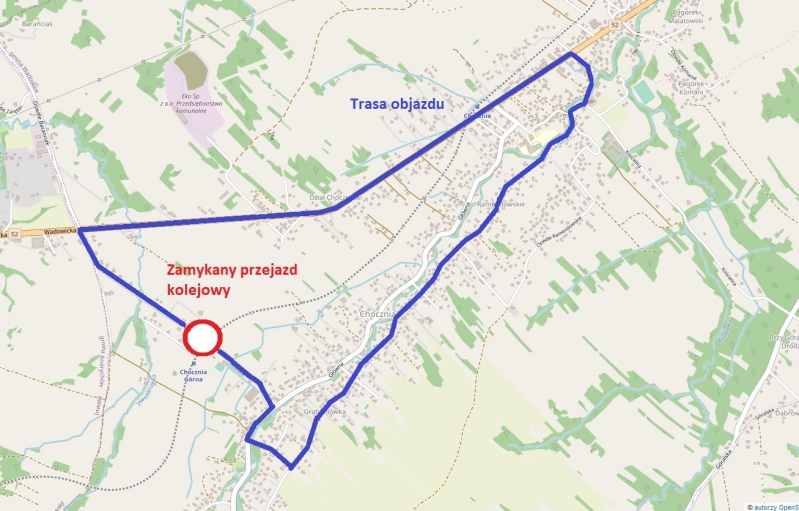Od 19 października zamknięty przejazd kolejowy w Choczni na ul. Drapówka