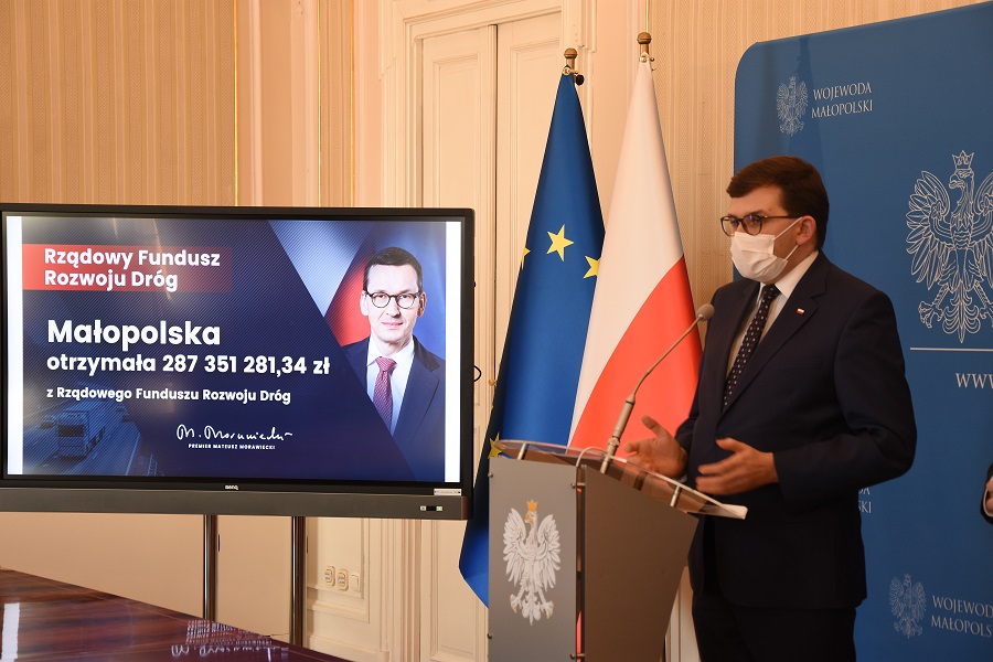 Wojewoda małopolski prezentuje listę zadań finansowanych w ramach Rządowego Funduszu Rozwoju Dróg