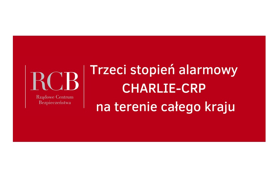 Stopień alarmowy Charlie-CRP – przedłużenie obowiązywania do 15 kwietnia